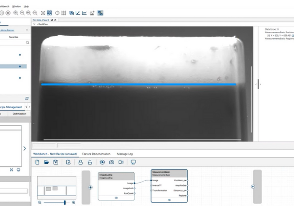 Automatische vuldetectie Basler SWIR X pylon vTools software Automatische vuldetectie Basler SWIR X pylon vTools software