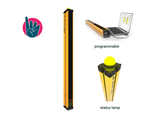 Muting light curtain for finger detection (14 mm resolution) - ReeR Safety